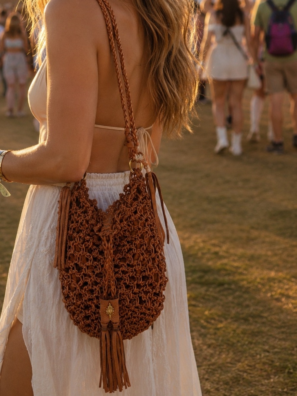 Vintage Handwoven Genuine Leather Crossbody Bag